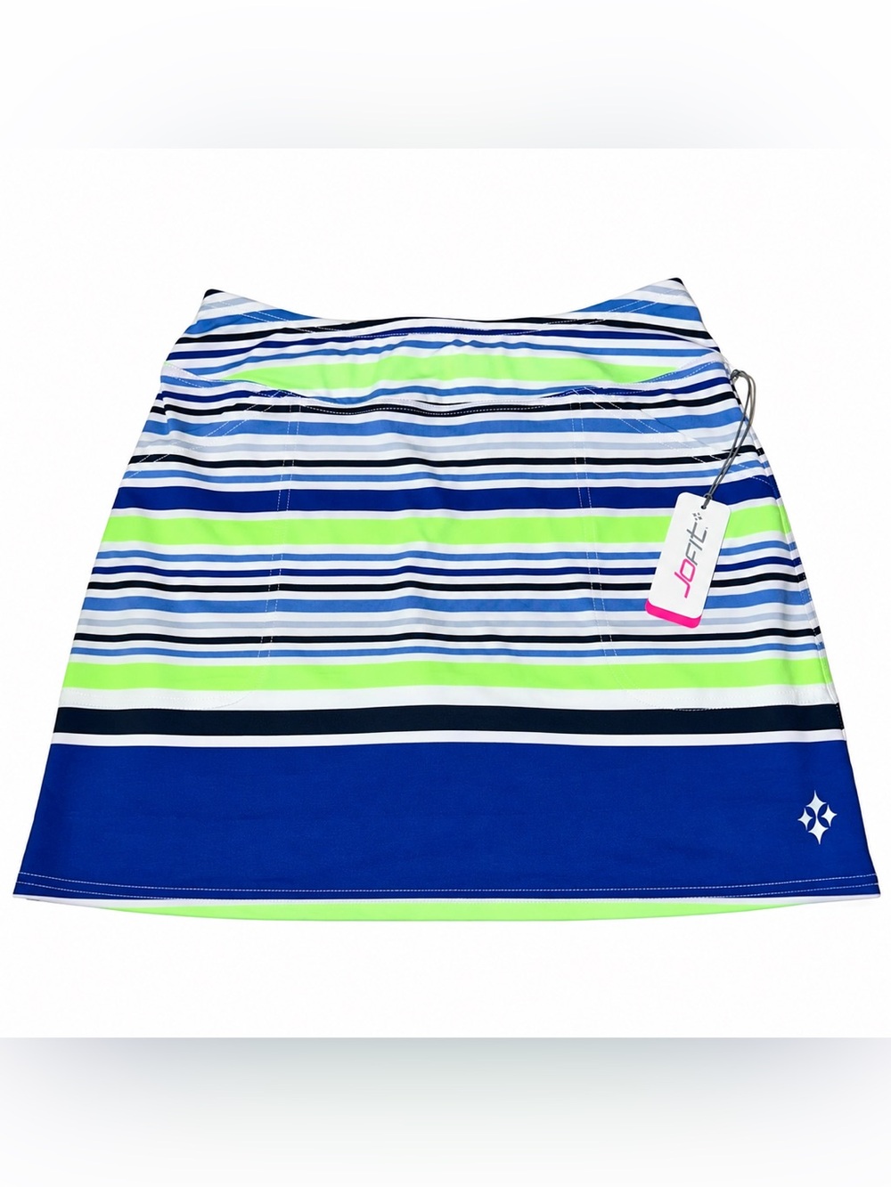Jofit Mina Skort Women size S New Blue Green Stripe Golf Tennis Pickleball